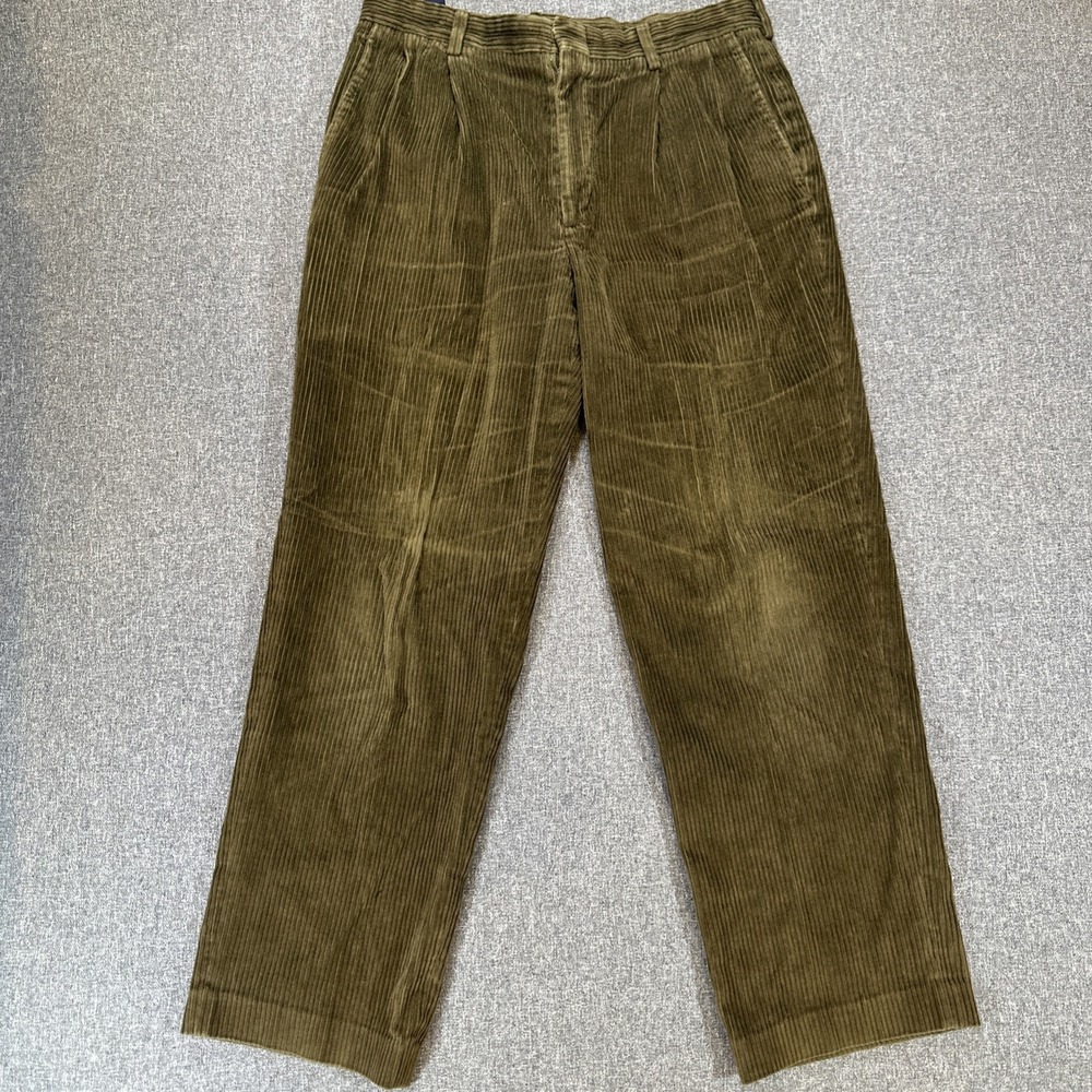 Lands' End Corduroy Pants Women's Brown Straight Leg High Rise Casual